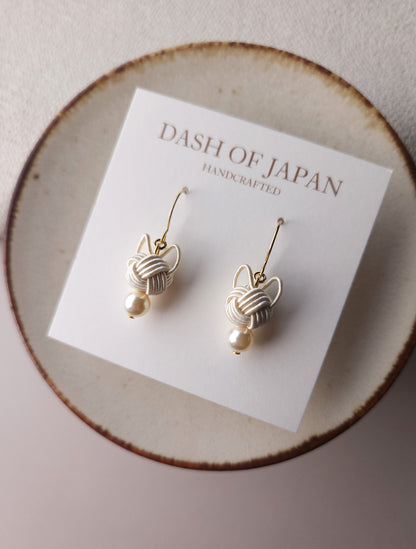 Cat Head Earrings - White