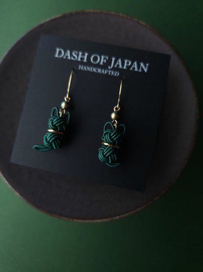 Cat Earrings  - Deep Green