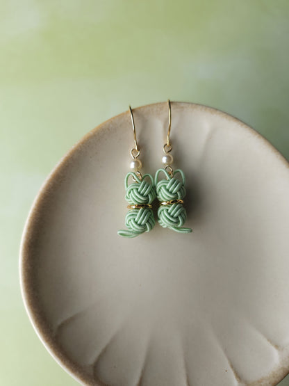 Cat Earrings  - Light Green