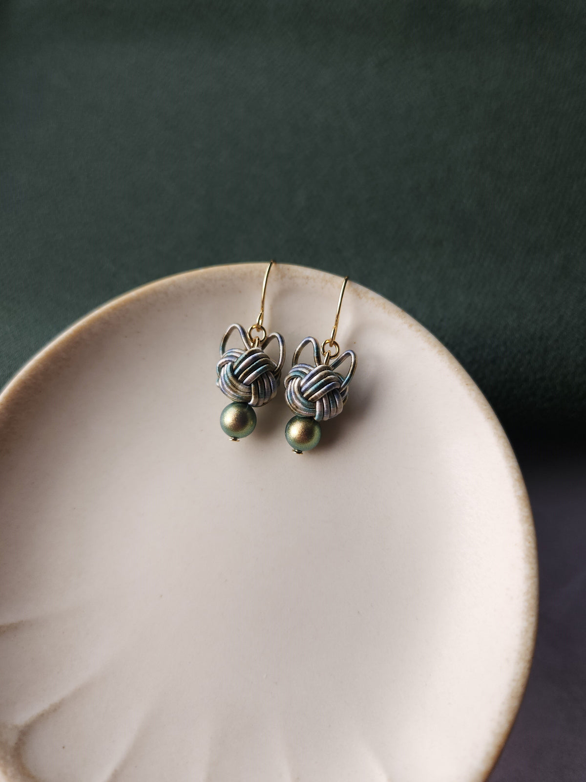 Cat Head Earrings  -Rustic Tabby
