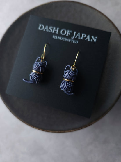 Cat Earrings - Blue Gray