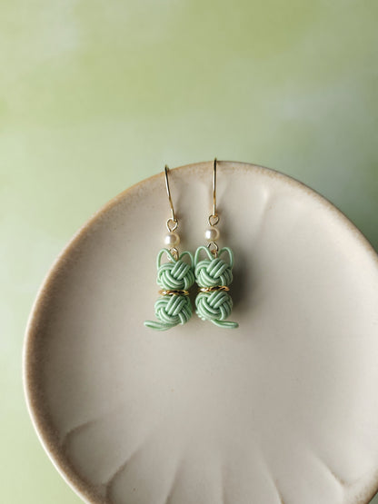 Cat Earrings  - Light Green