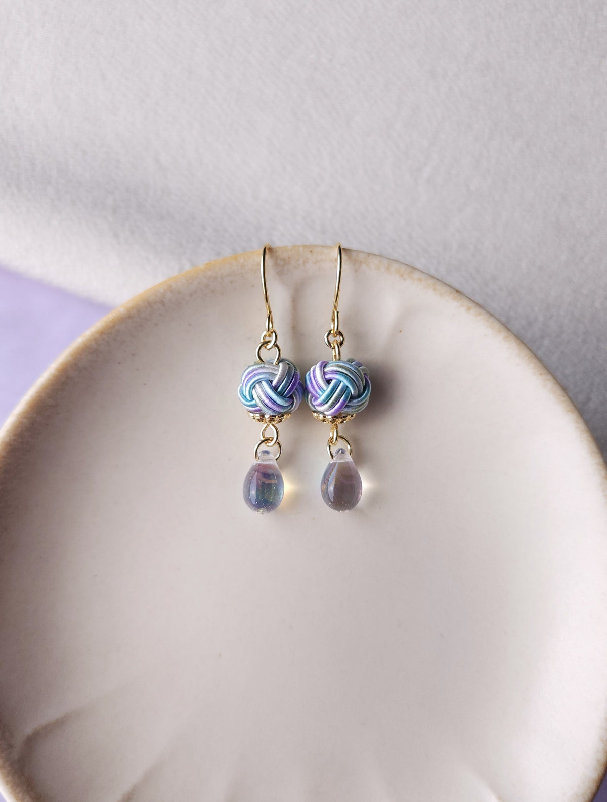 Simple Drop Earrings - Hydrangea Blue