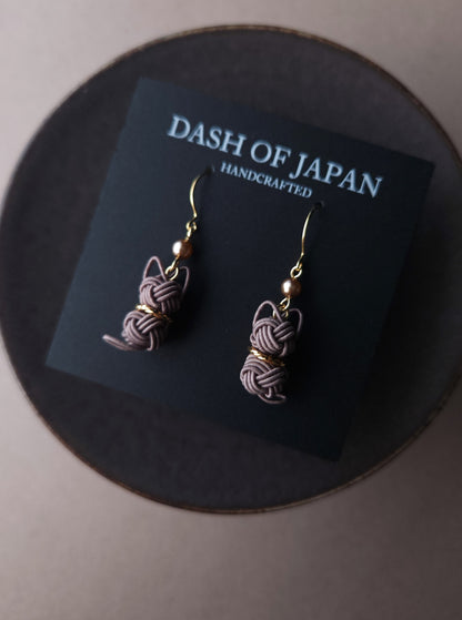 Cat Earrings - Satin Taupe