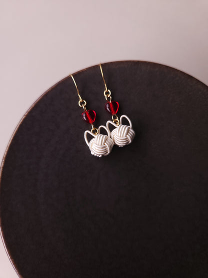 Cat and Heart  - White x Red