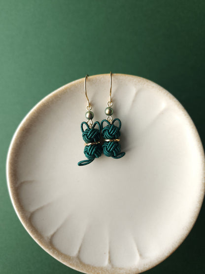Cat Earrings  - Deep Green