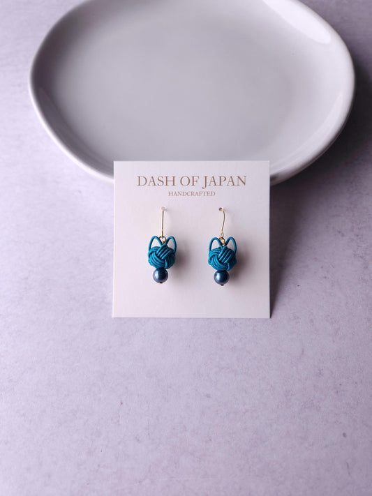Cat Head Earrings - Peacock Green