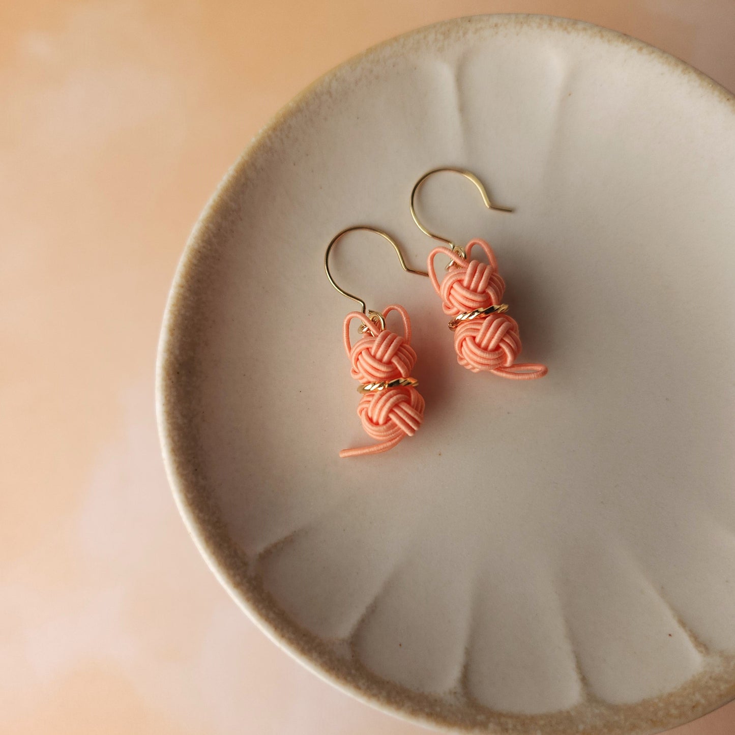 Cat Earrings  - Apricot Orange