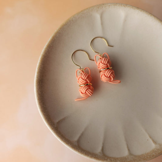 Cat Earrings  - Apricot Orange