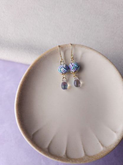 Simple Drop Earrings - Hydrangea Blue
