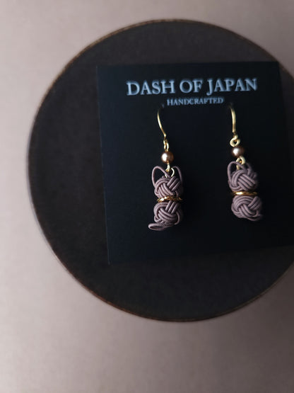 Cat Earrings - Satin Taupe