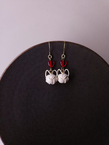 Cat and Heart  - White x Red