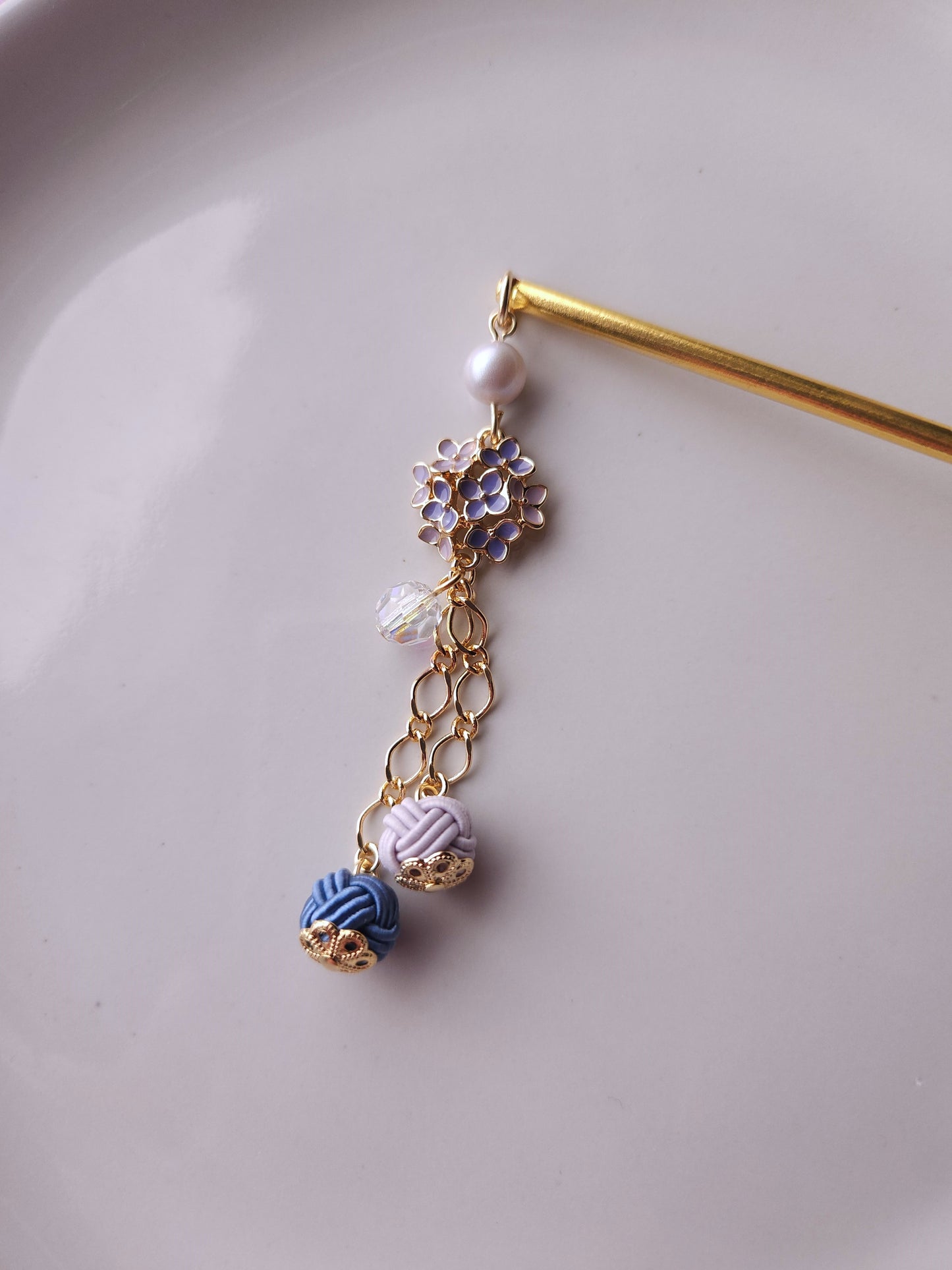 Ajisai Kanzashi - Blue & Purple