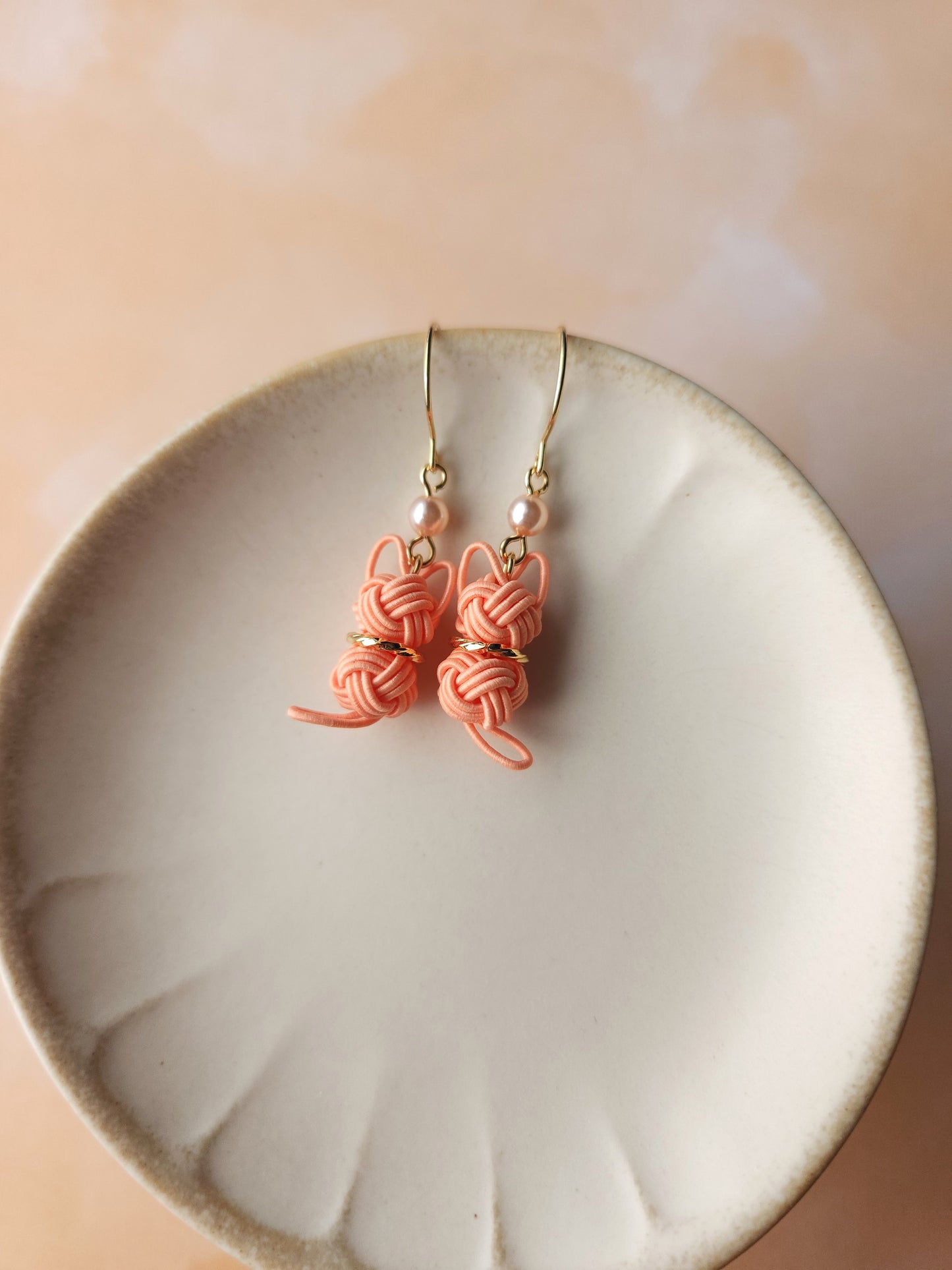 Cat Earrings  - Apricot Orange