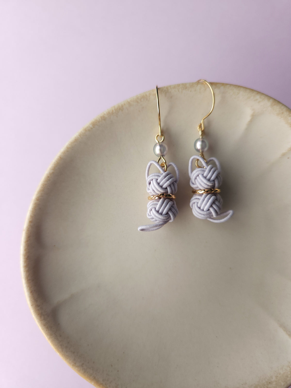 Cat Earrings - Lavender Gray