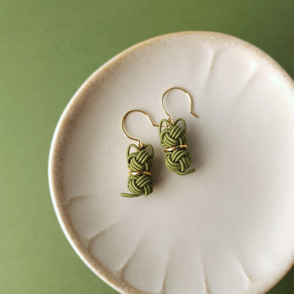 Cat Earrings - Matcha Green