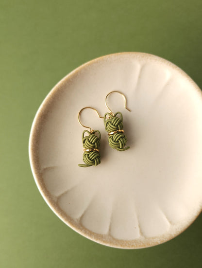 Cat Earrings - Matcha Green