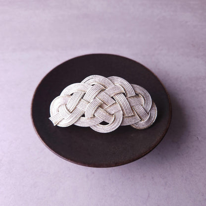 Hair Barrette - Metallic silver