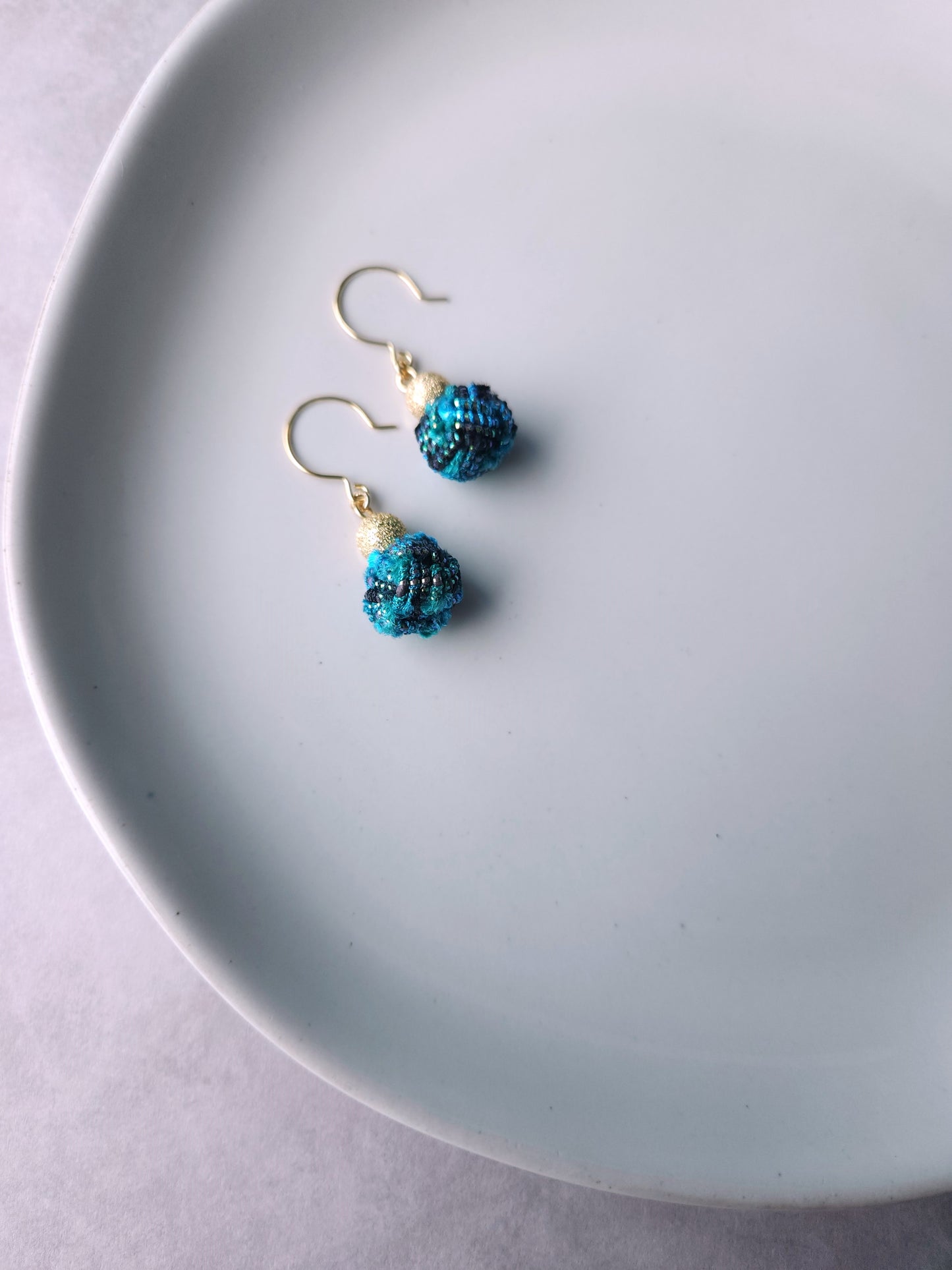 Pom Pom -Tweed Blue