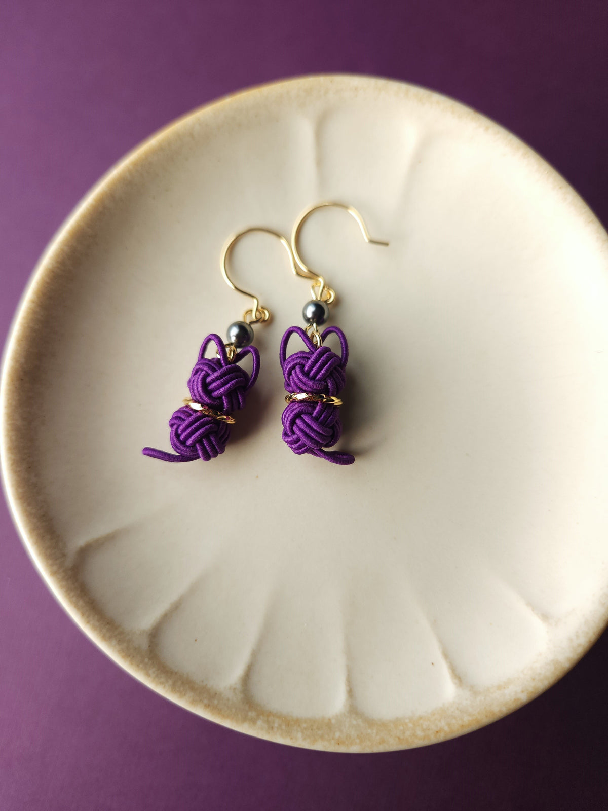 Cat Earrings - Purple