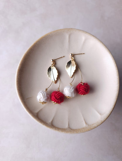 Fluffy Cherry Drop - Red and White