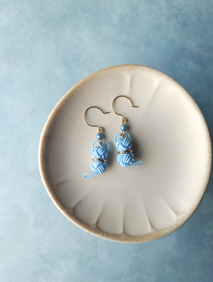 Cat Earrings  - Light Blue