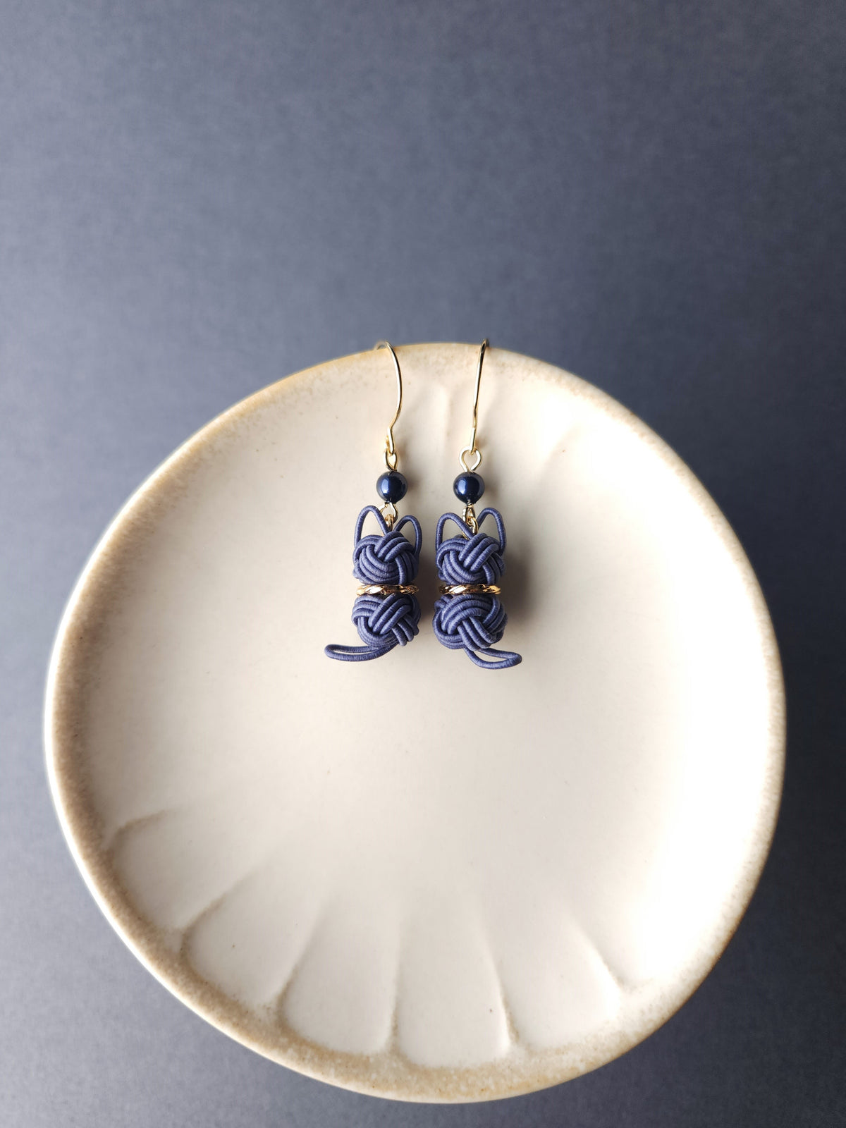 Cat Earrings - Blue Gray
