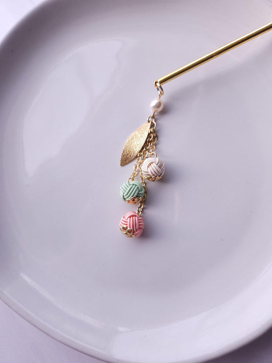 Kanzashi - Pink Green White