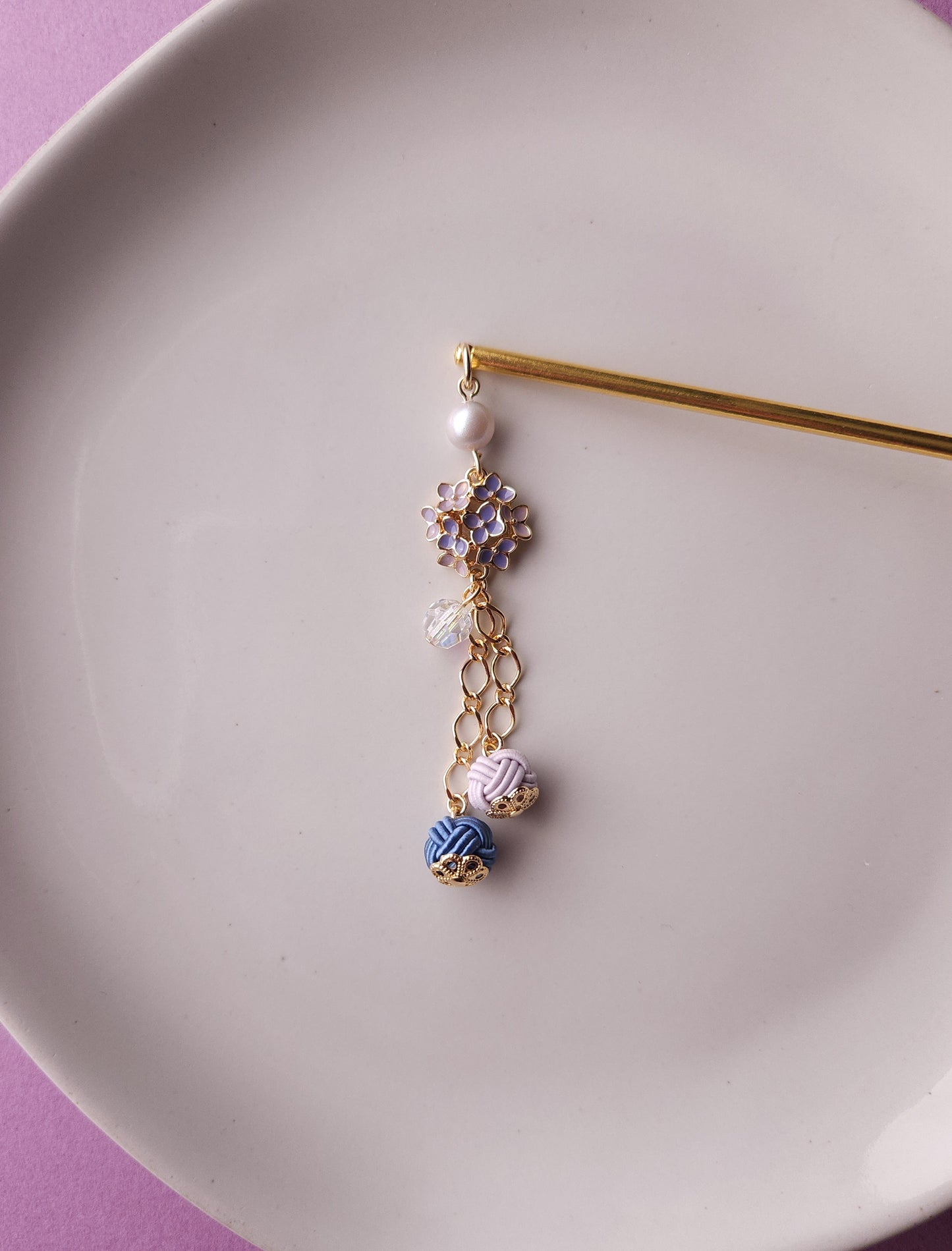 Ajisai Kanzashi - Blue & Purple