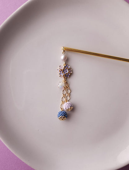 Ajisai Kanzashi - Blue & Purple