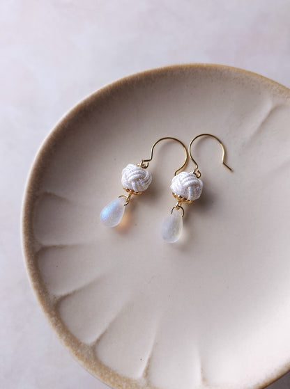 Simple Drop Earrings -  Holographic White