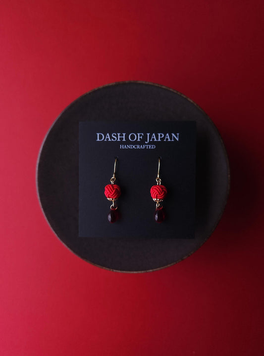 Simple Drop Earrings - Red