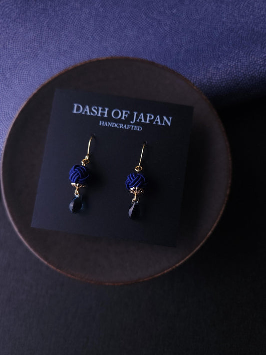 Simple Drop Earrings - Navy Blue
