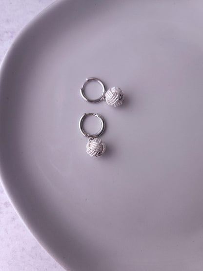 Huggie Drop - Silver White