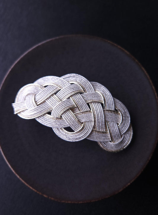 Hair Barrette - Metallic silver