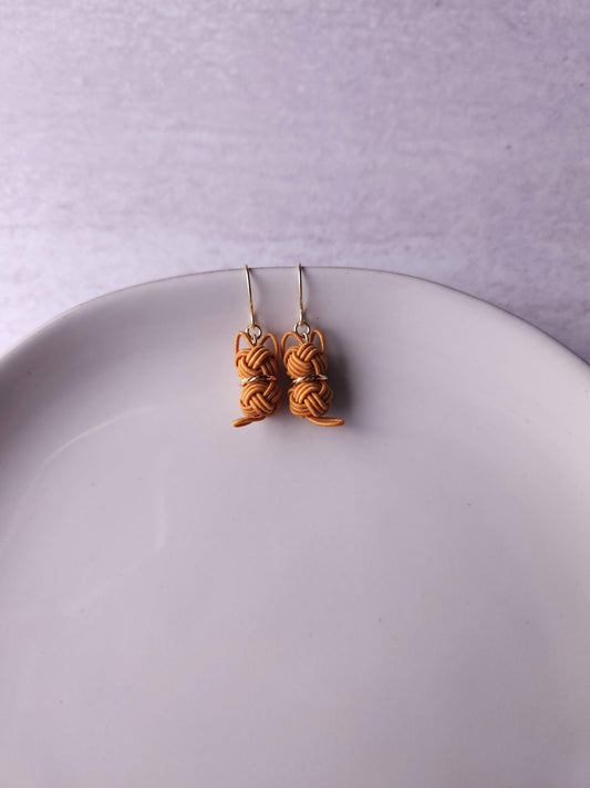 Cat Earrings  - Caramel Orange