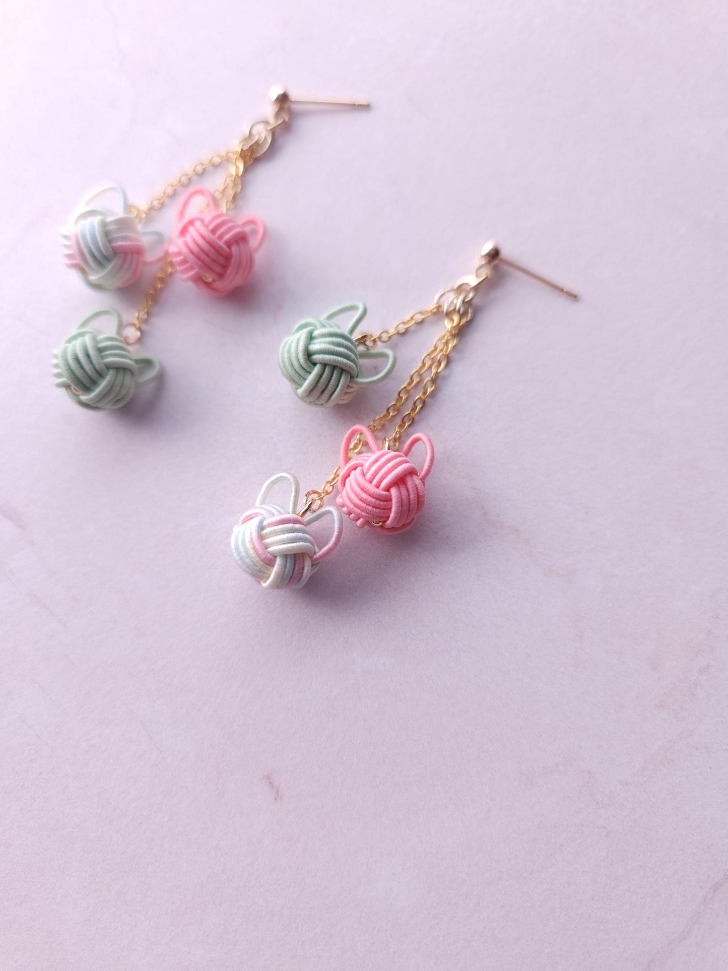 3 Cats - Sakura Pink and Green