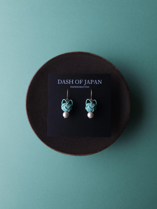 Cat Head Earrings - Seafoam Green