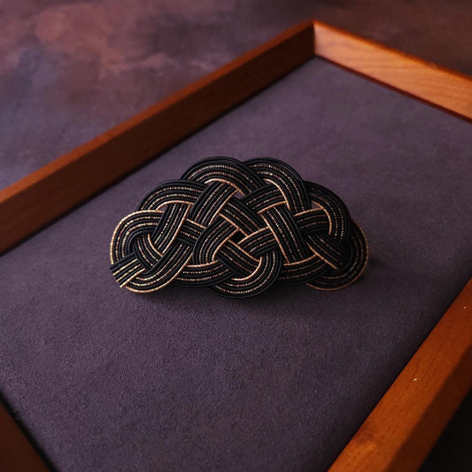 Hair Barrette - Black and Gold