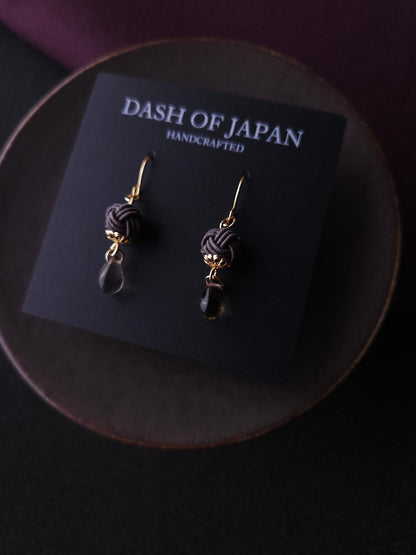 Simple Drop Earrings - Charcoal gray