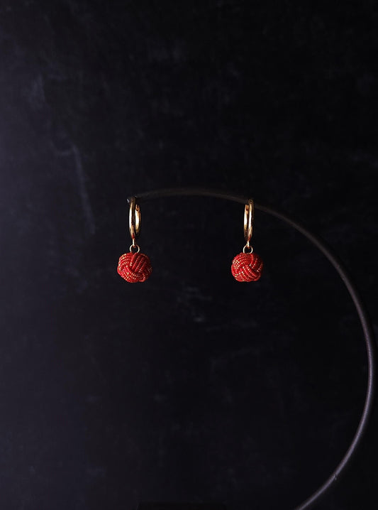 Huggie Drop - Red and Gold