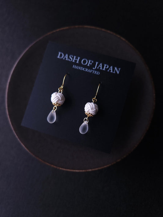 Simple Drop Earrings - White