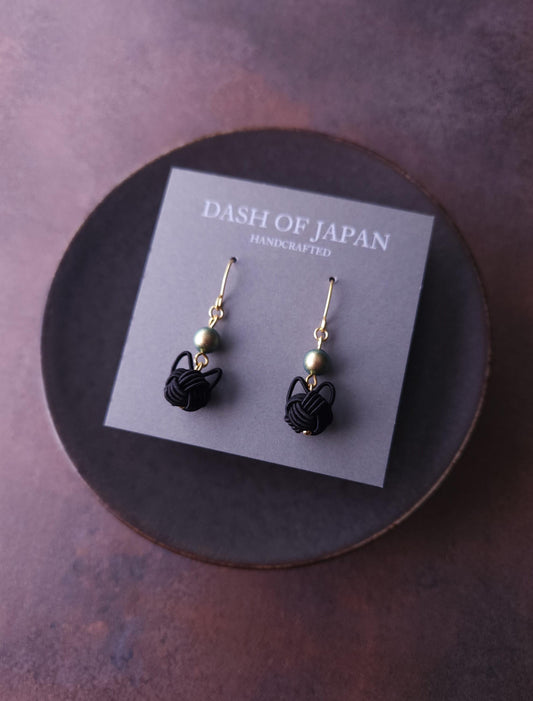 Cat Earrings -Sleek Black
